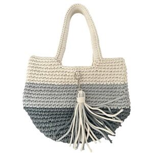 Crochet tote tag New medium heavy cotton cording vacation